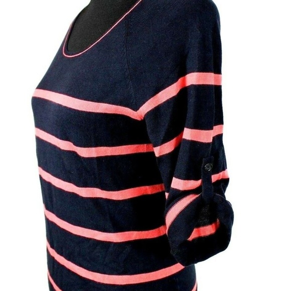 Ann Taylor LOFT Top Pima Cotton Knit Shirt Striped - Picture 1 of 3